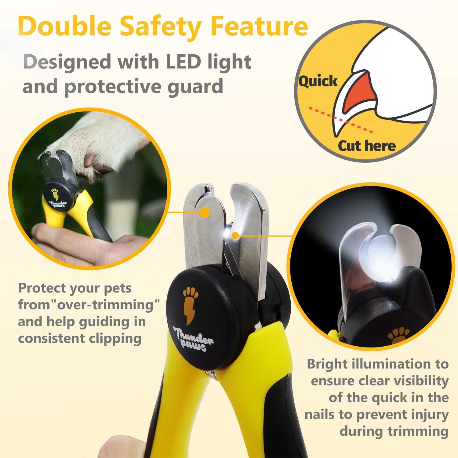 Thunderpaws quick-cut design delivers efficient trims during home grooming.
