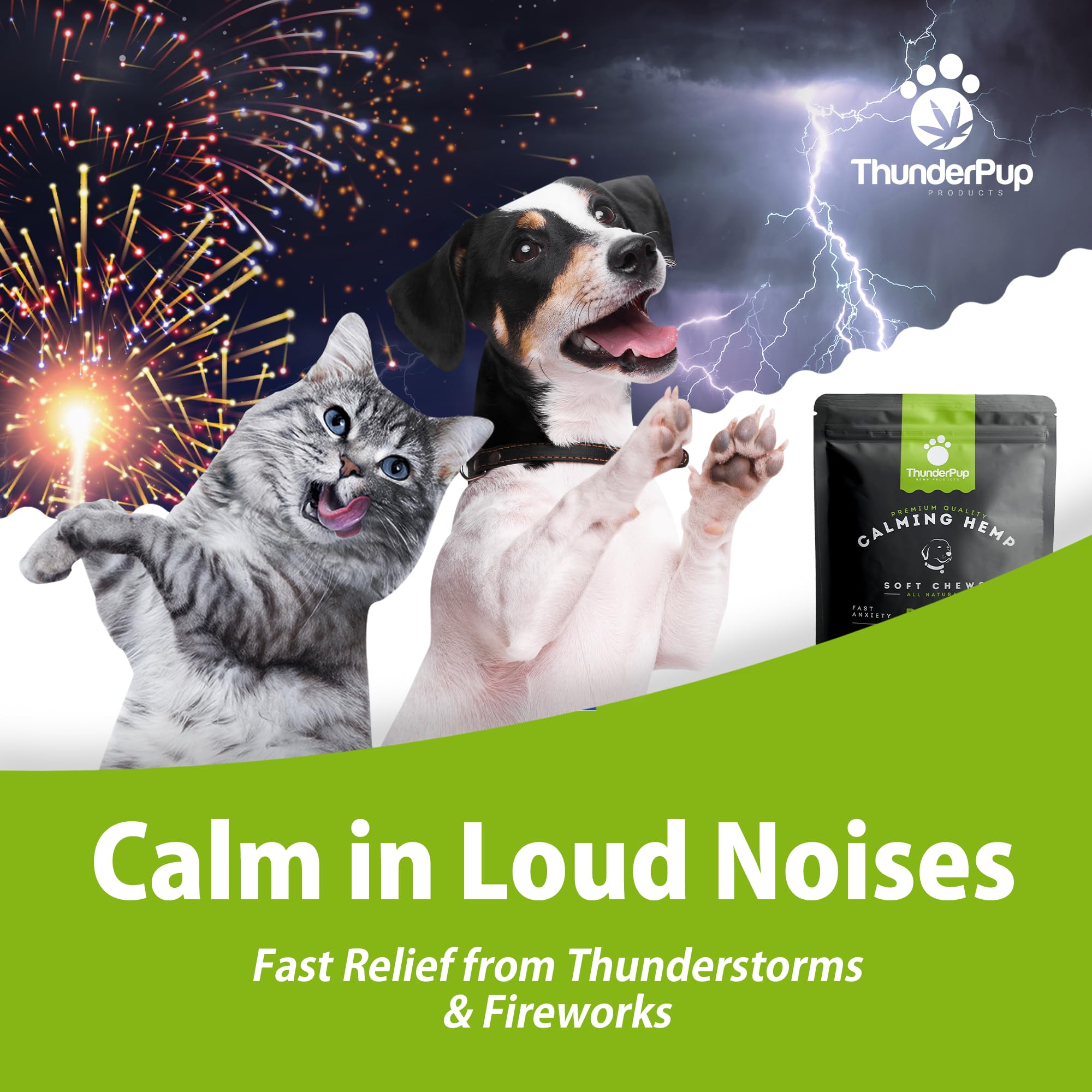 ThunderPup cat-friendly calming option shows cross-species use for felines.