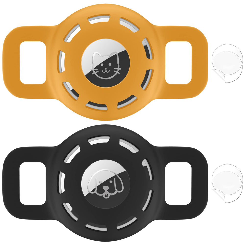 THXSBUDDY AirTag collar holder silicone close-up demonstrates secure small-pet fit.