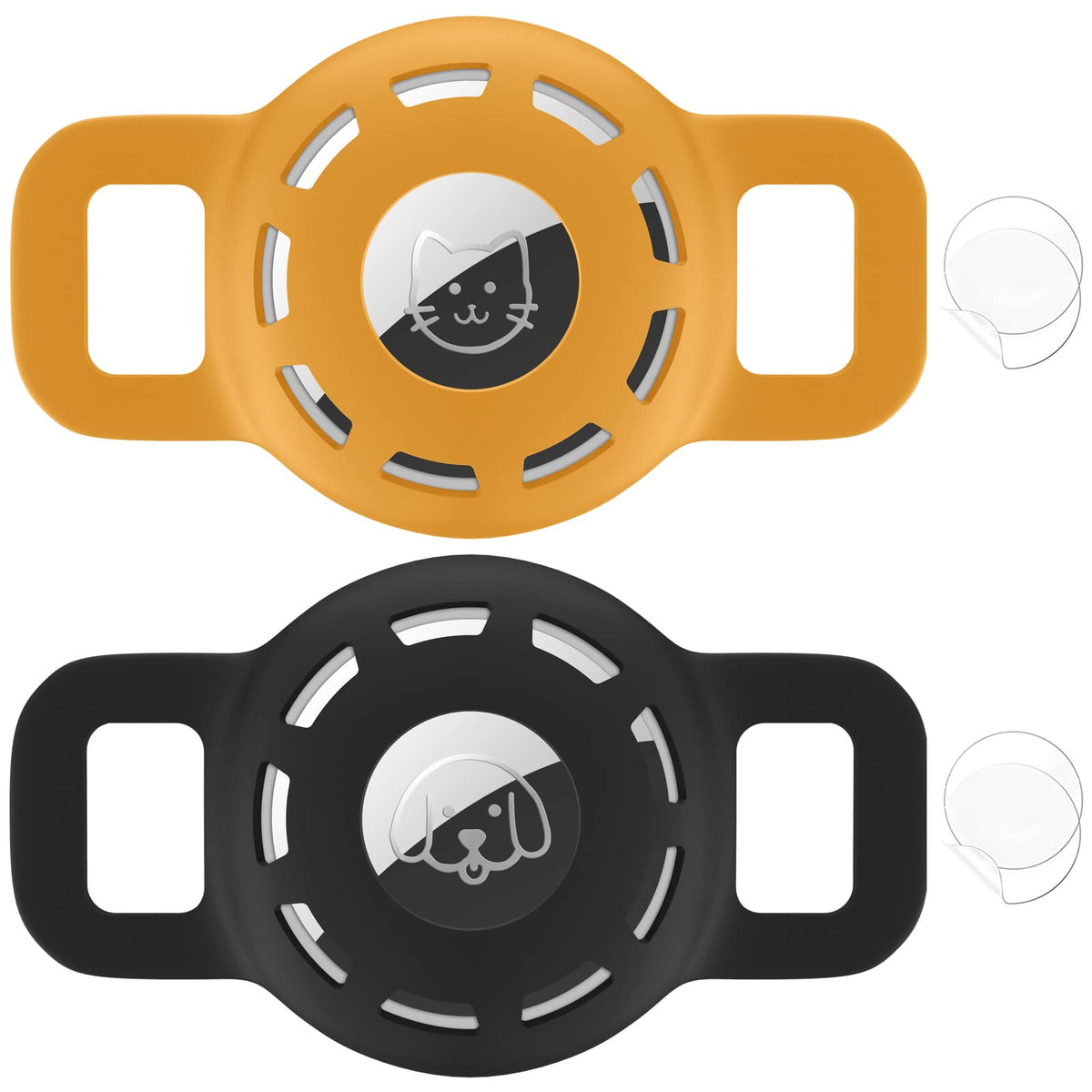 THXSBUDDY AirTag collar holder silicone close-up demonstrates secure small-pet fit.