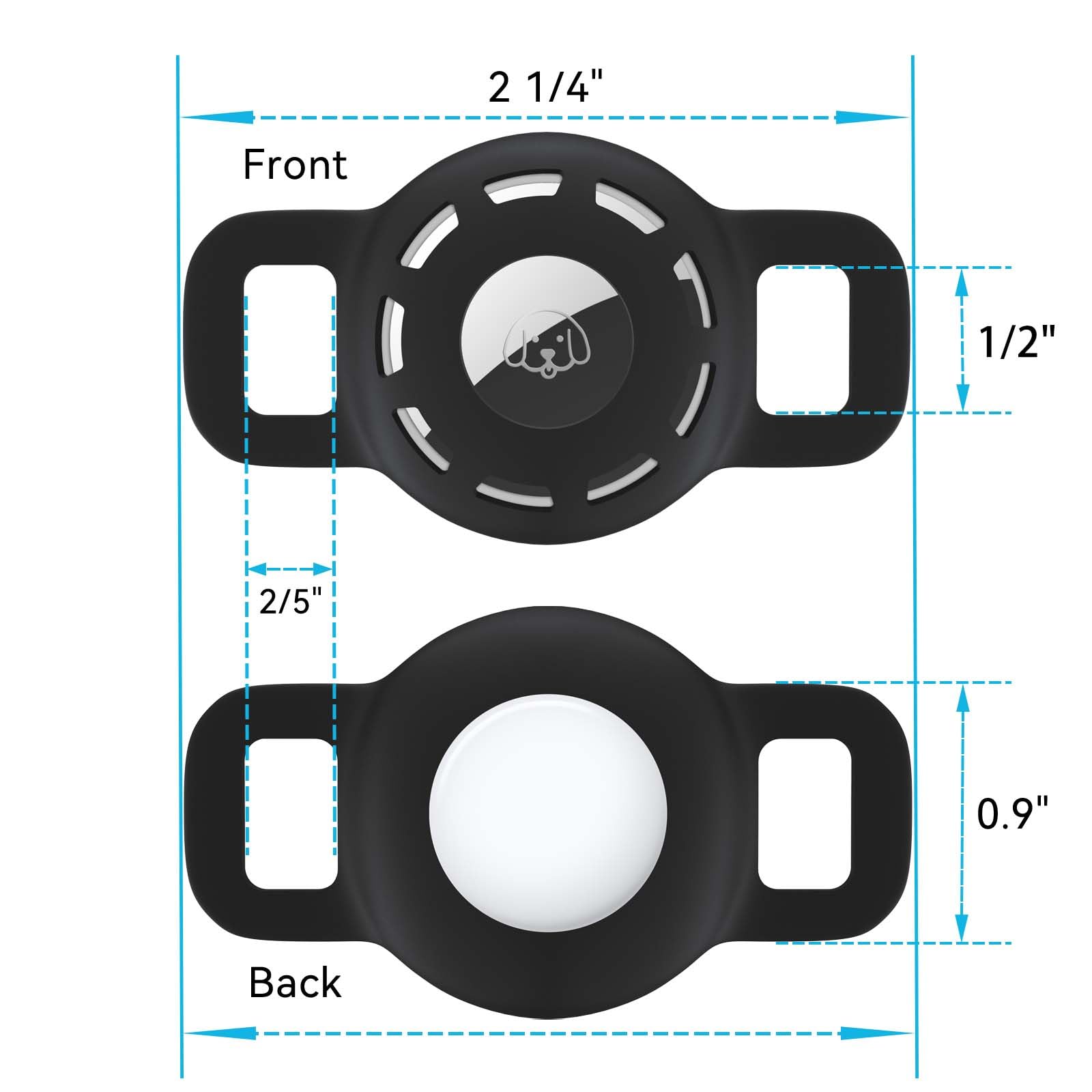 THXSBUDDY silicone air-tag holder fits small collars securely.