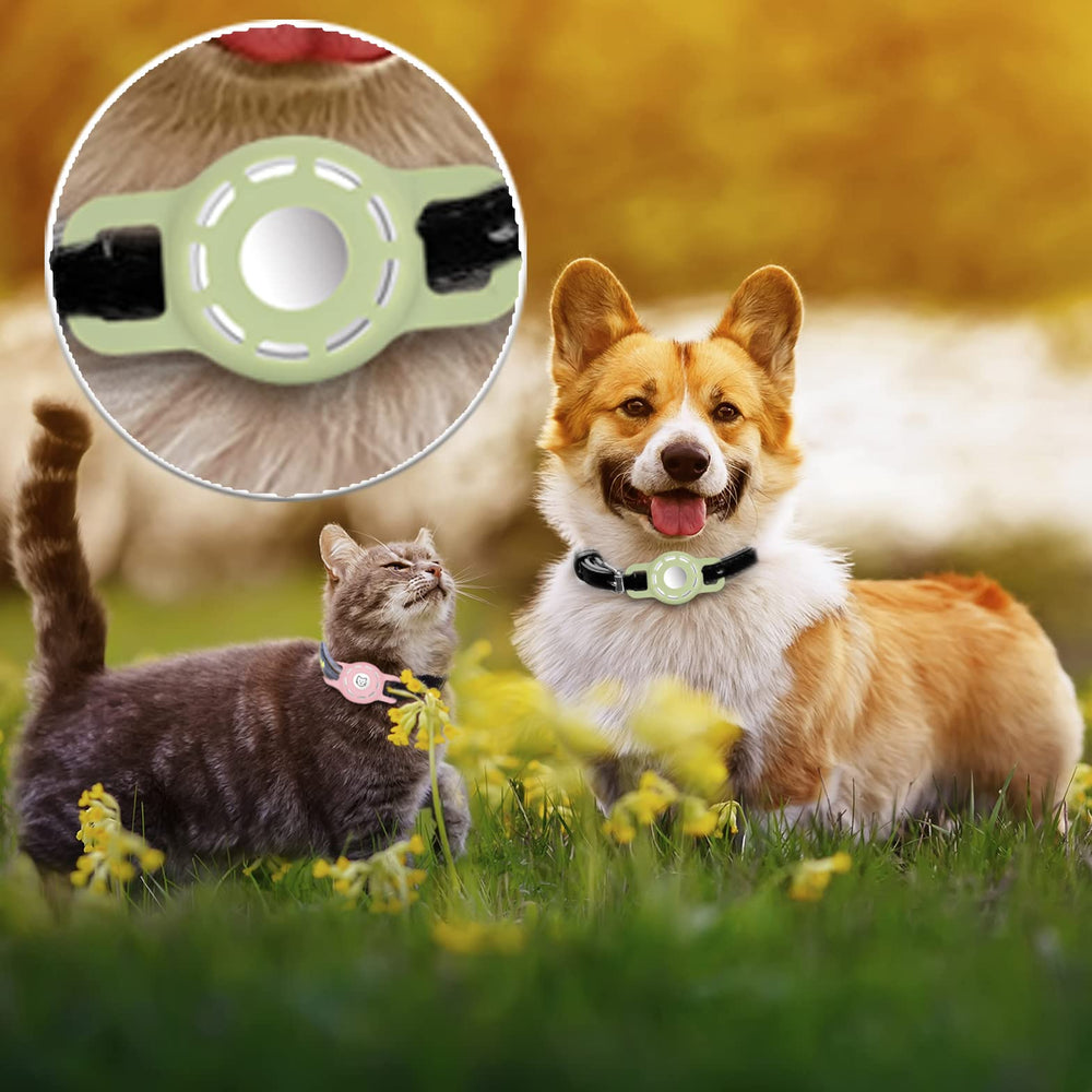 THXSBUDDY silicone AirTag case fits small dog collars with gentle comfort