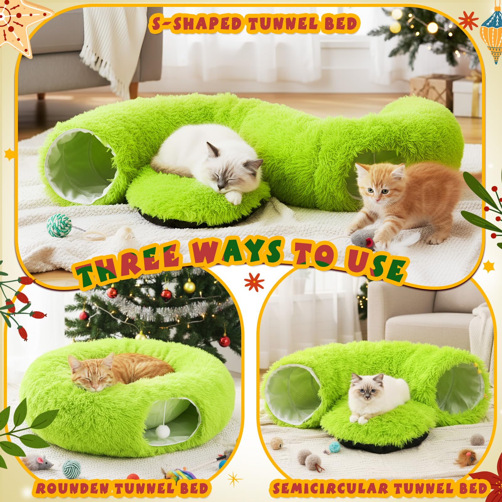 Thyle cat tunnel plush ball adds interactive play for curious kittens and small pets.