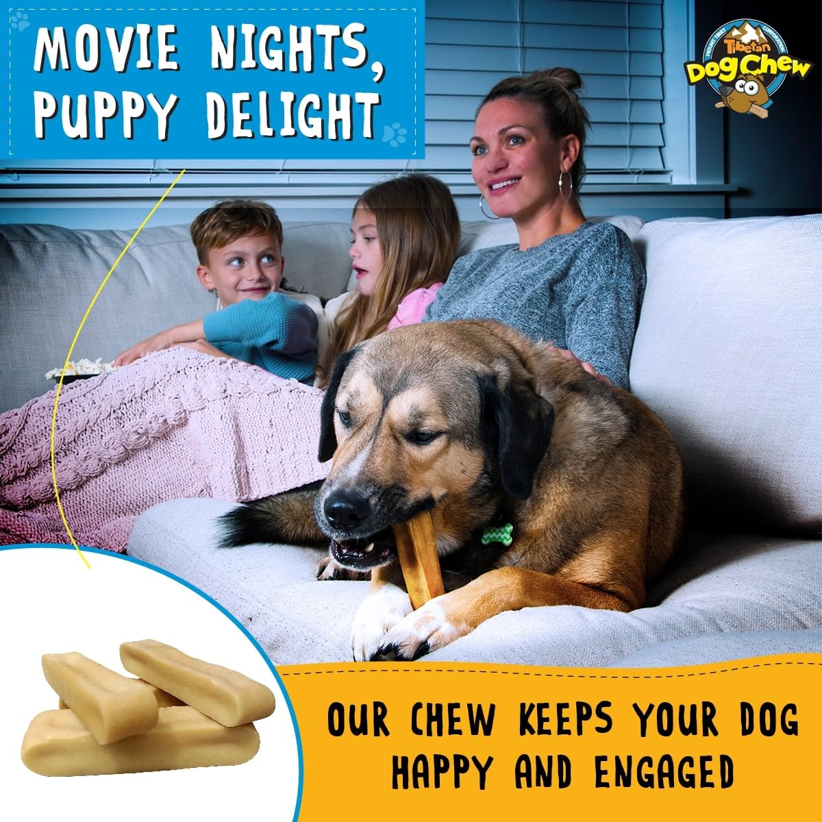 Tibetan Dog Chew Yak Cheese Sticks support oral hygiene during chewing