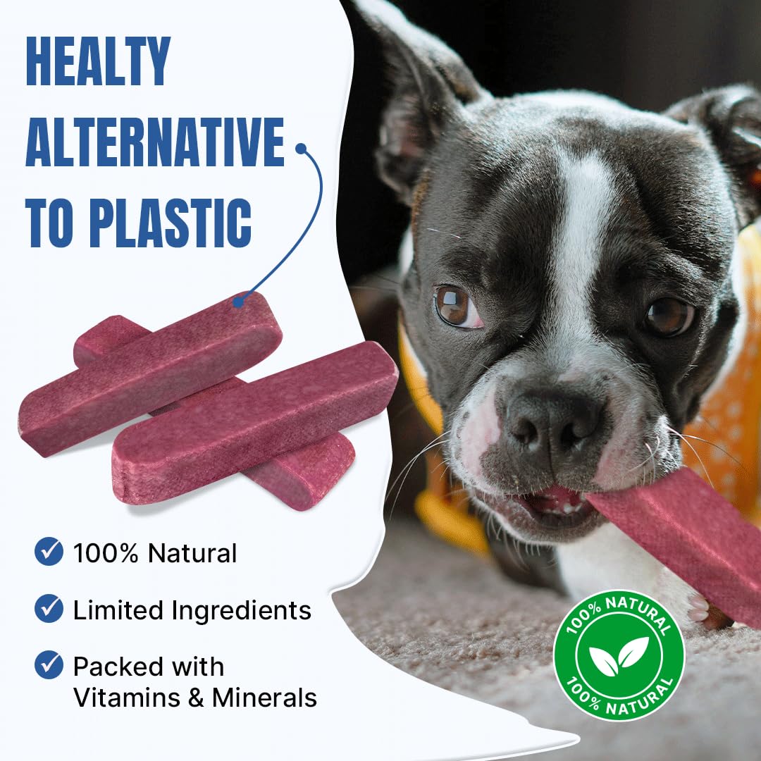Tibetan Dog Chew yak cheese stick blueberry promotes oral hygiene through chewing.
