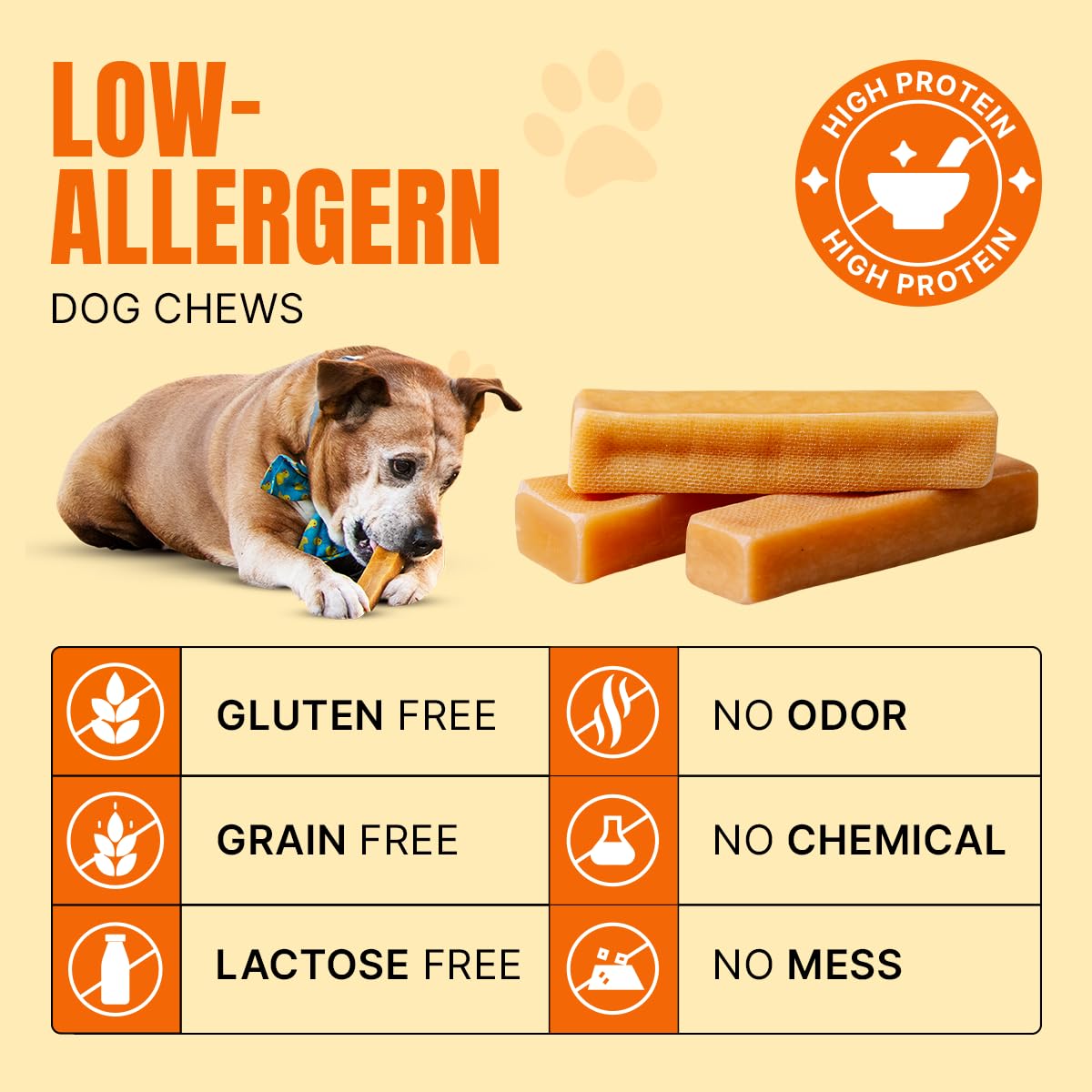 Tibetan Dog Chew Yak Cheese Sticks dog enjoying - satisfying chew session