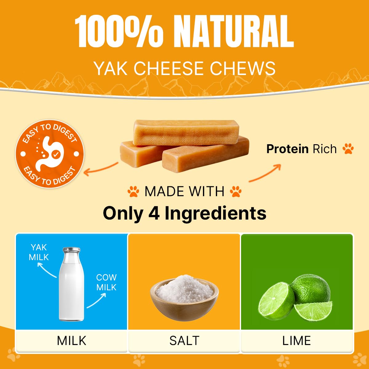 Tibetan Dog Chew Yak Cheese Sticks extra large - great for big dogs