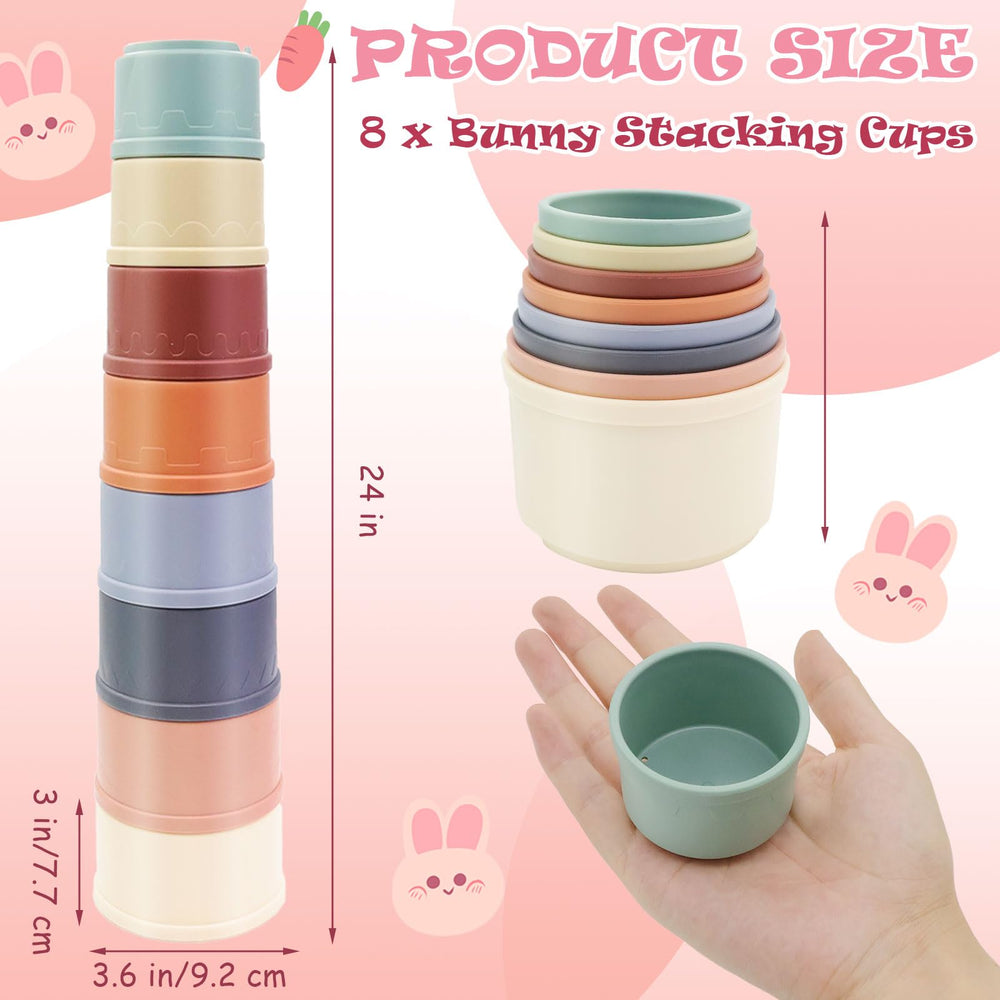 TiciKim stacking cups in bright colors highlight enrichment potential for small pets.