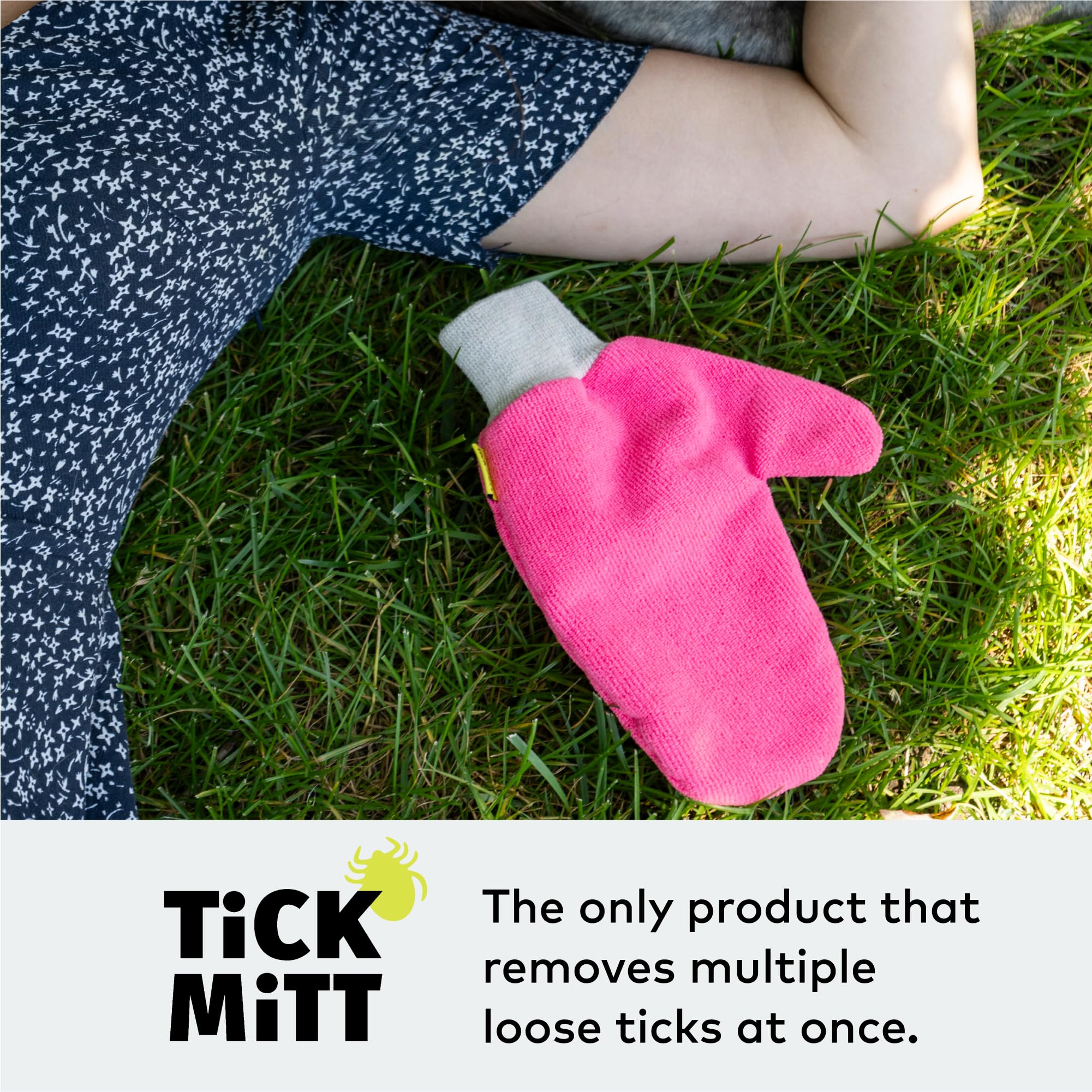 TiCK MiTT chemical-free tick prevention tool in use outdoors.