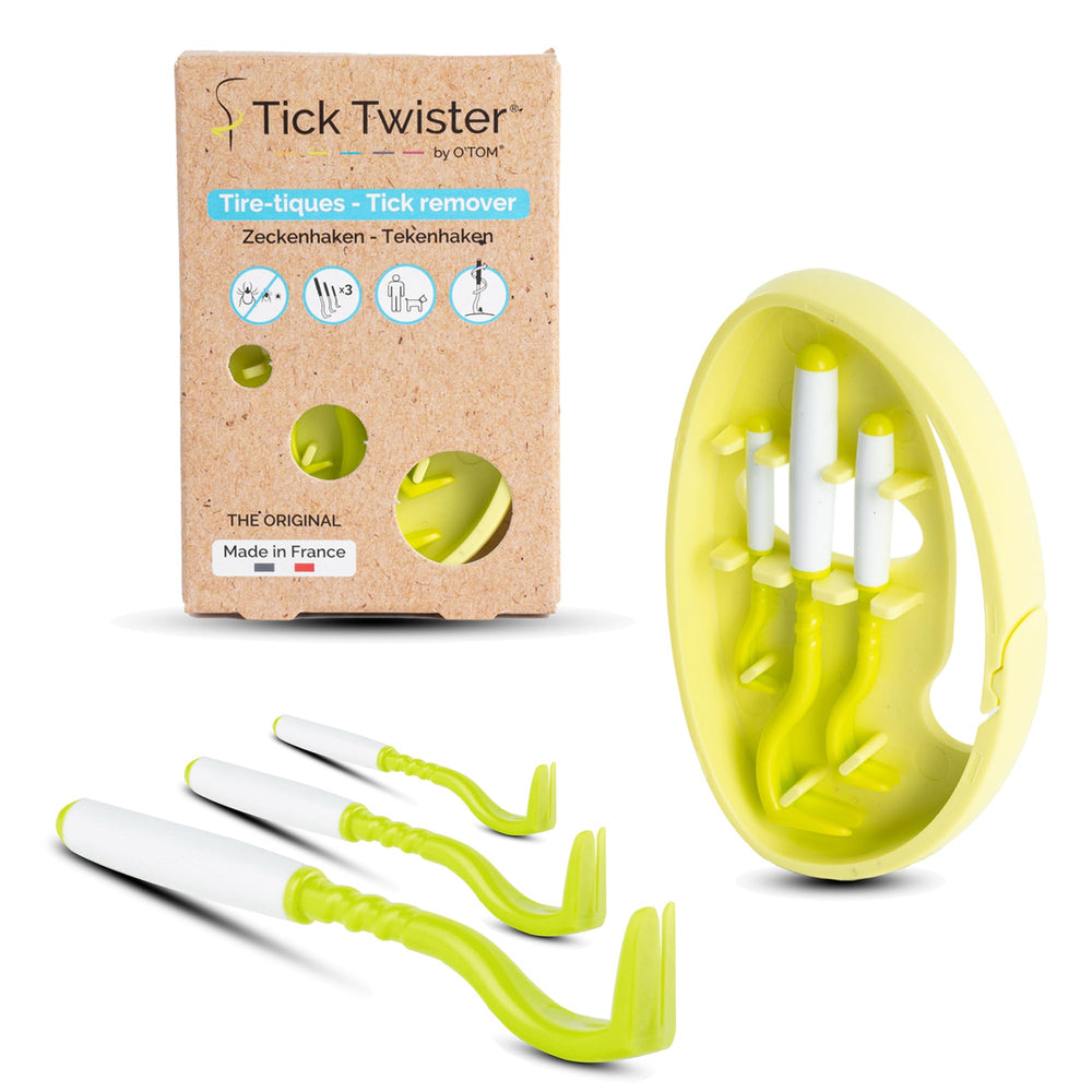 Tick Twister in its box packaging for quick, portable tick removal.