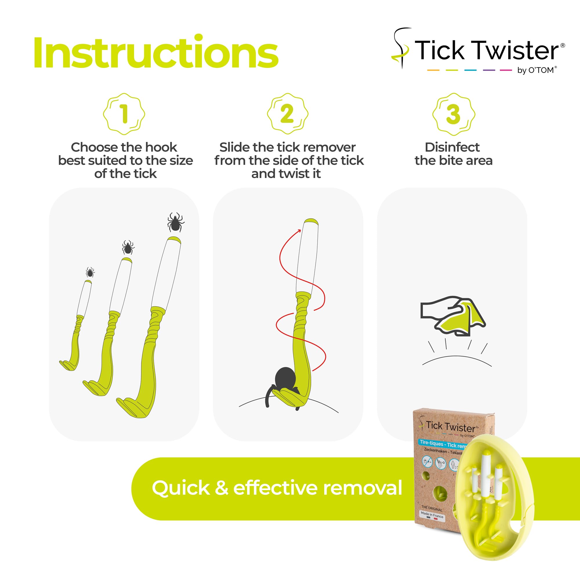 Tick Twister made-in-france emphasizing engineering quality for reliable removal.