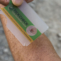 TickCheck Tick Remover Card 3x magnifier for easy inspection.