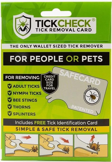 TickCheck Tick Remover Card wallet view, portable tick removal on the go.