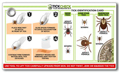 TickCheck waterproof tick ID card helps identify common tick species.