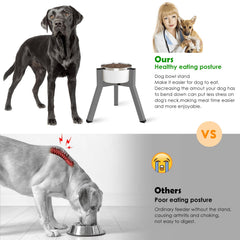 TIDANT dog bowl stand adjustable-width secures bowls for a custom fit.