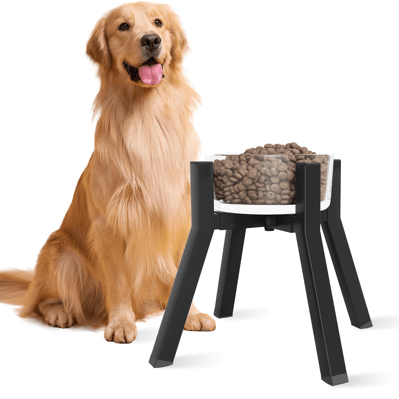 TIDANT dog bowl stand adjustable width fits various bowls for medium and large dogs.