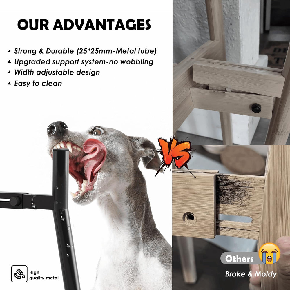TIDANT dog bowl stand angled-feet provides stable, non-slip dining