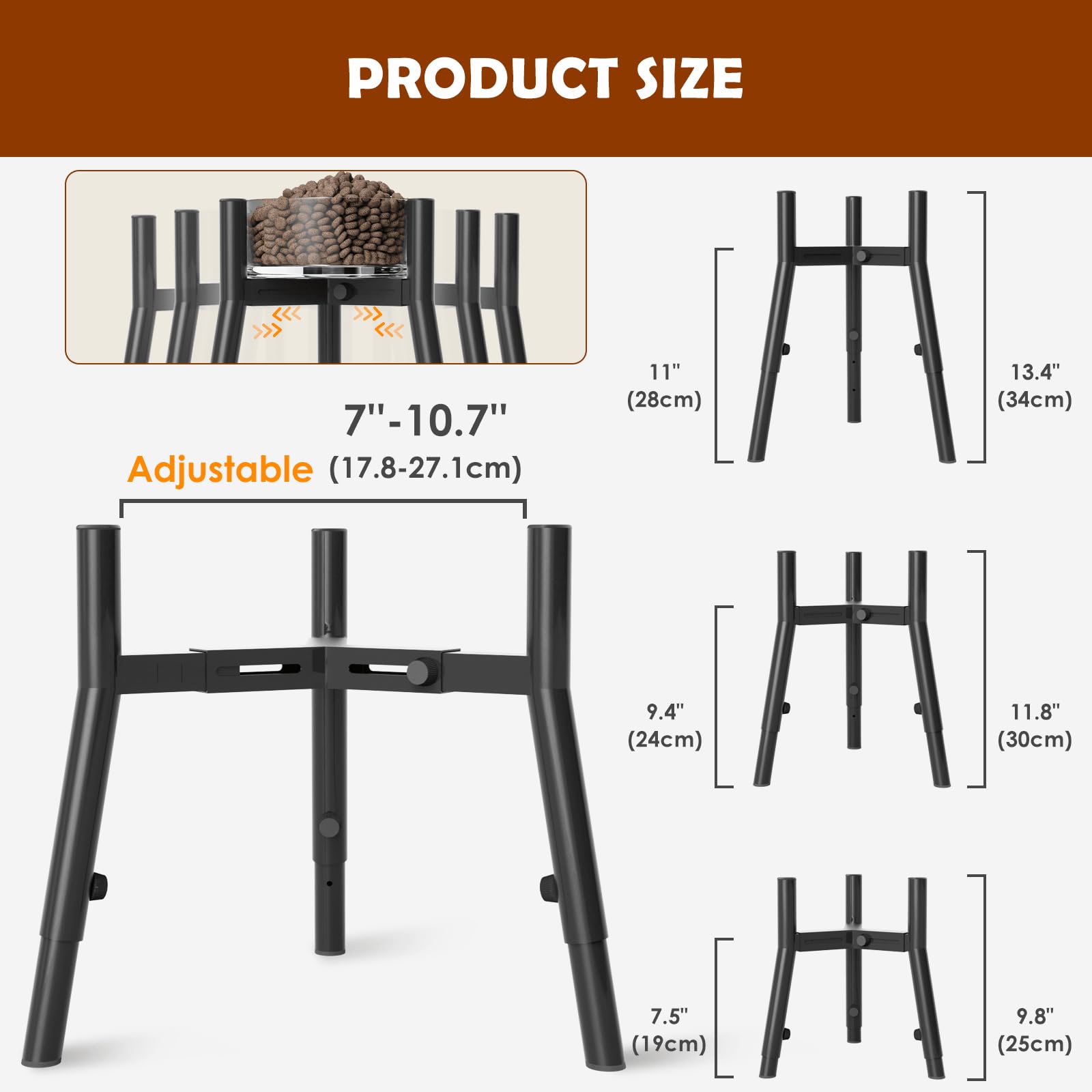 TIDANT dog bowl stand with angled legs prevents wobble during meals.