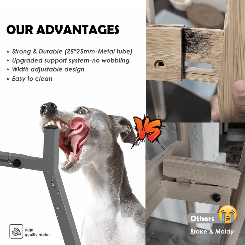 TIDANT dog bowl stand folding-travel mode makes transport easy.