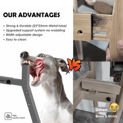 TIDANT dog bowl stand folding-travel mode makes transport easy.