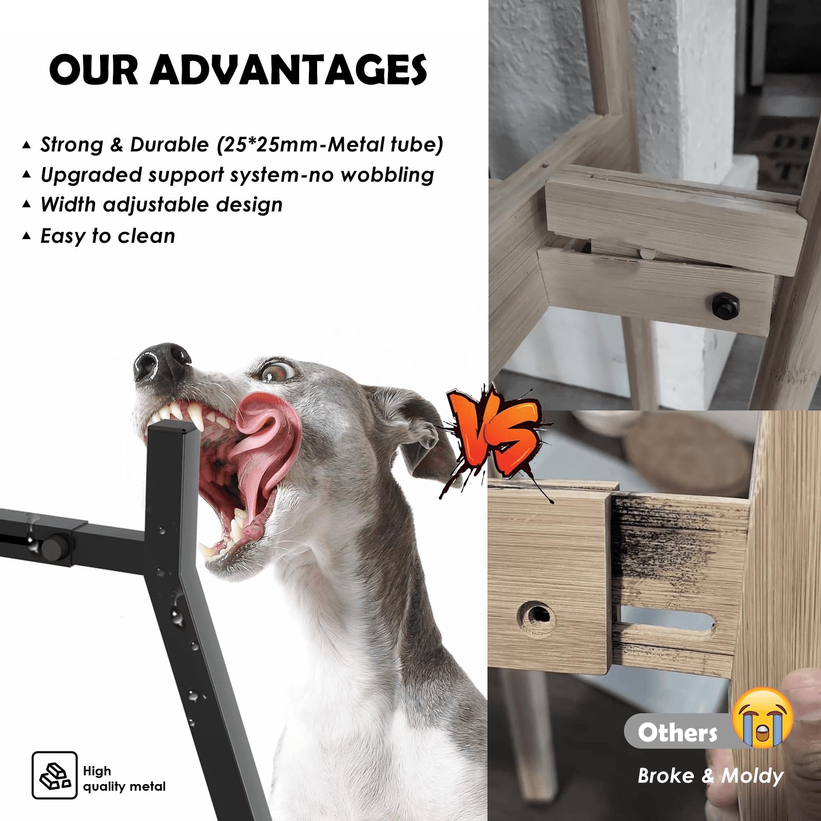 TIDANT foldable dog bowl stand demonstrates travel-friendly setup for outdoor use.