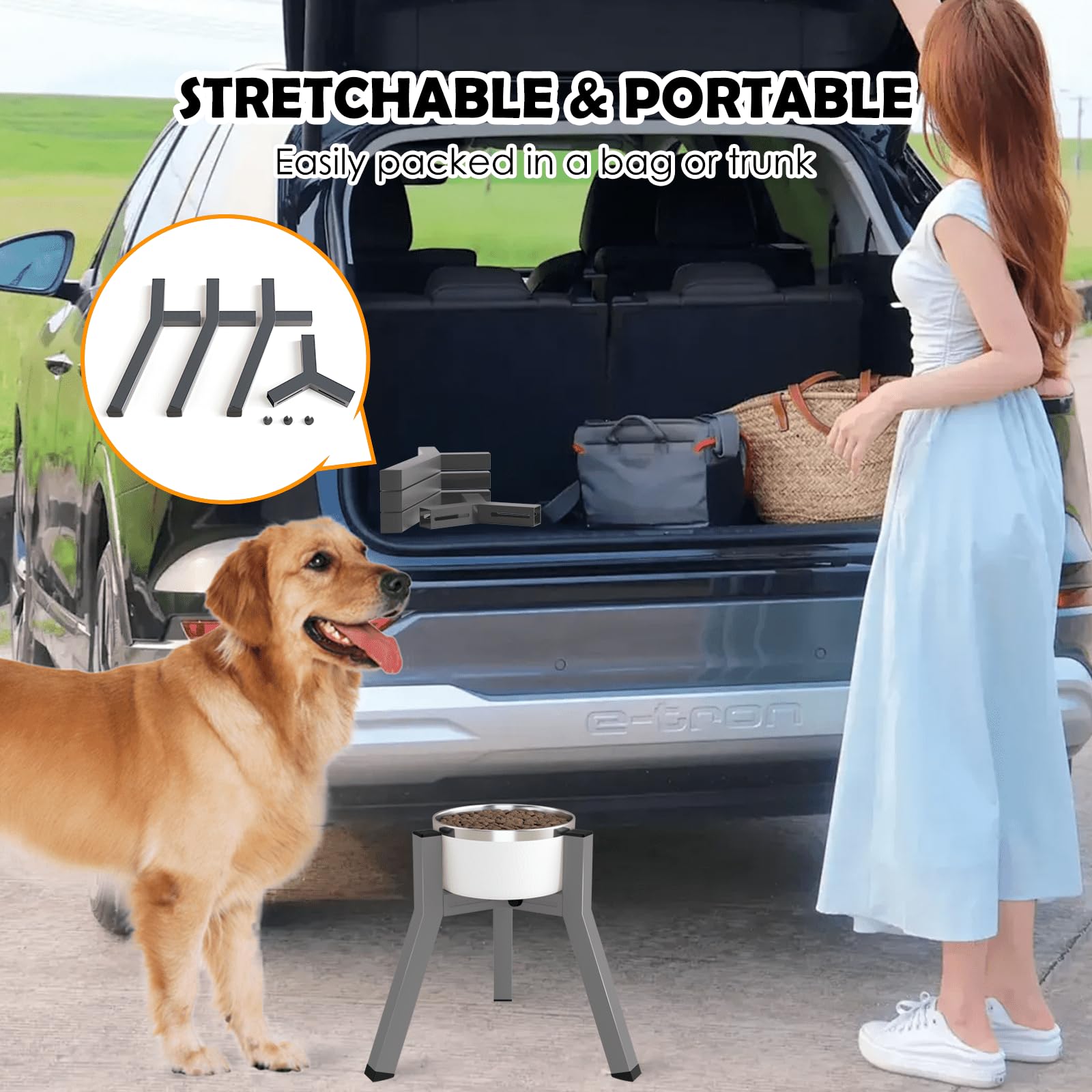 TIDANT dog bowl stand non-slip-feet keep the stand steady during meals.