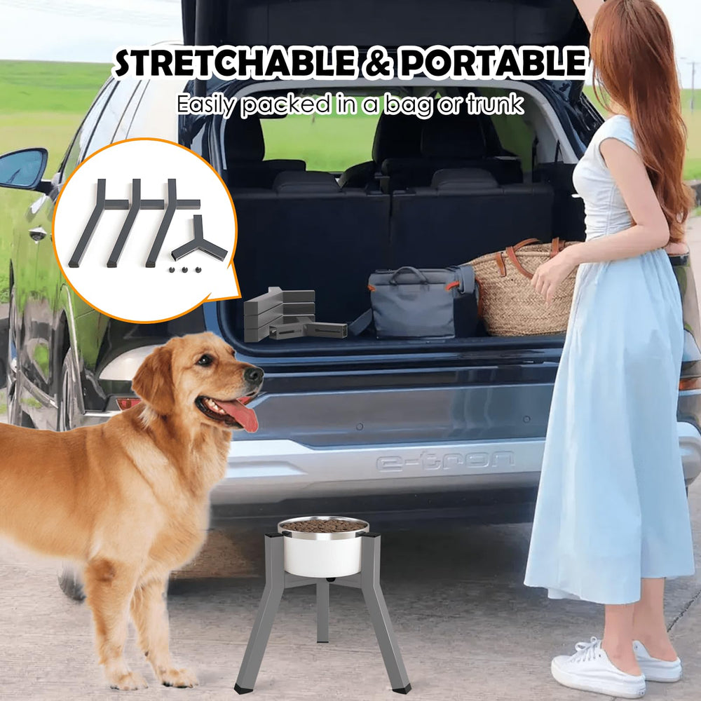 TIDANT dog bowl stand non-slip-feet keep the stand steady during meals.