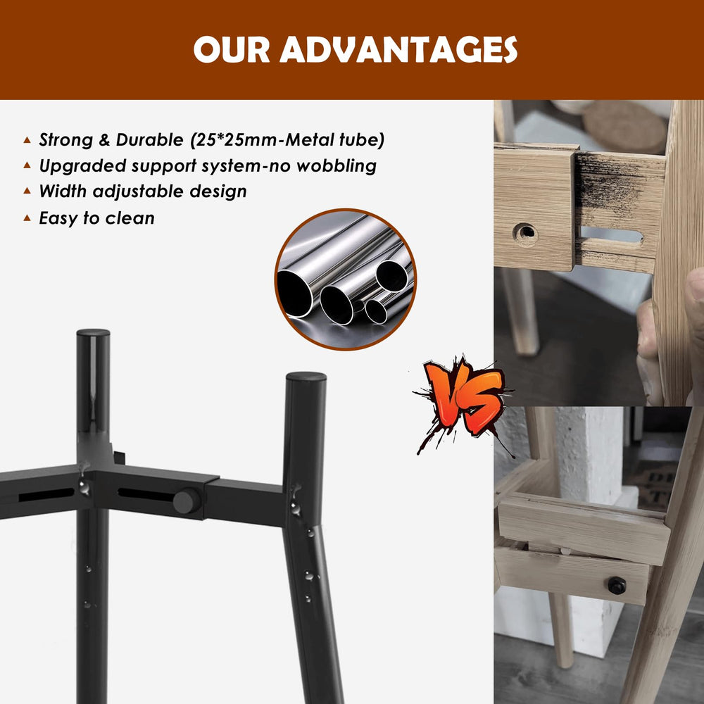 TIDANT portable, collapsible stand fits travel bag for on-the-go meals.