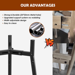 TIDANT portable, collapsible stand fits travel bag for on-the-go meals.