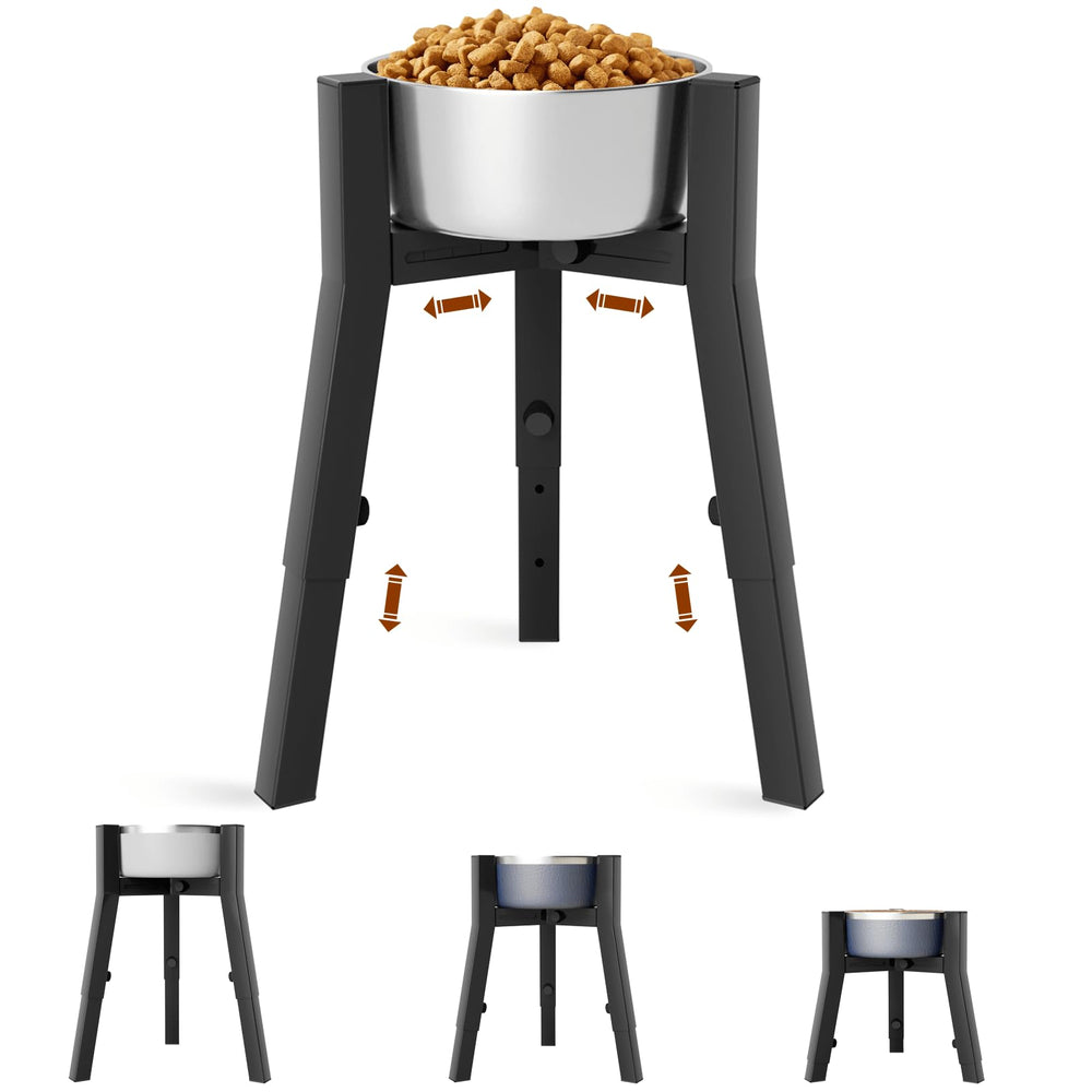 TIDANT dog bowl stand side view demonstrates ergonomic feeding height for large dogs