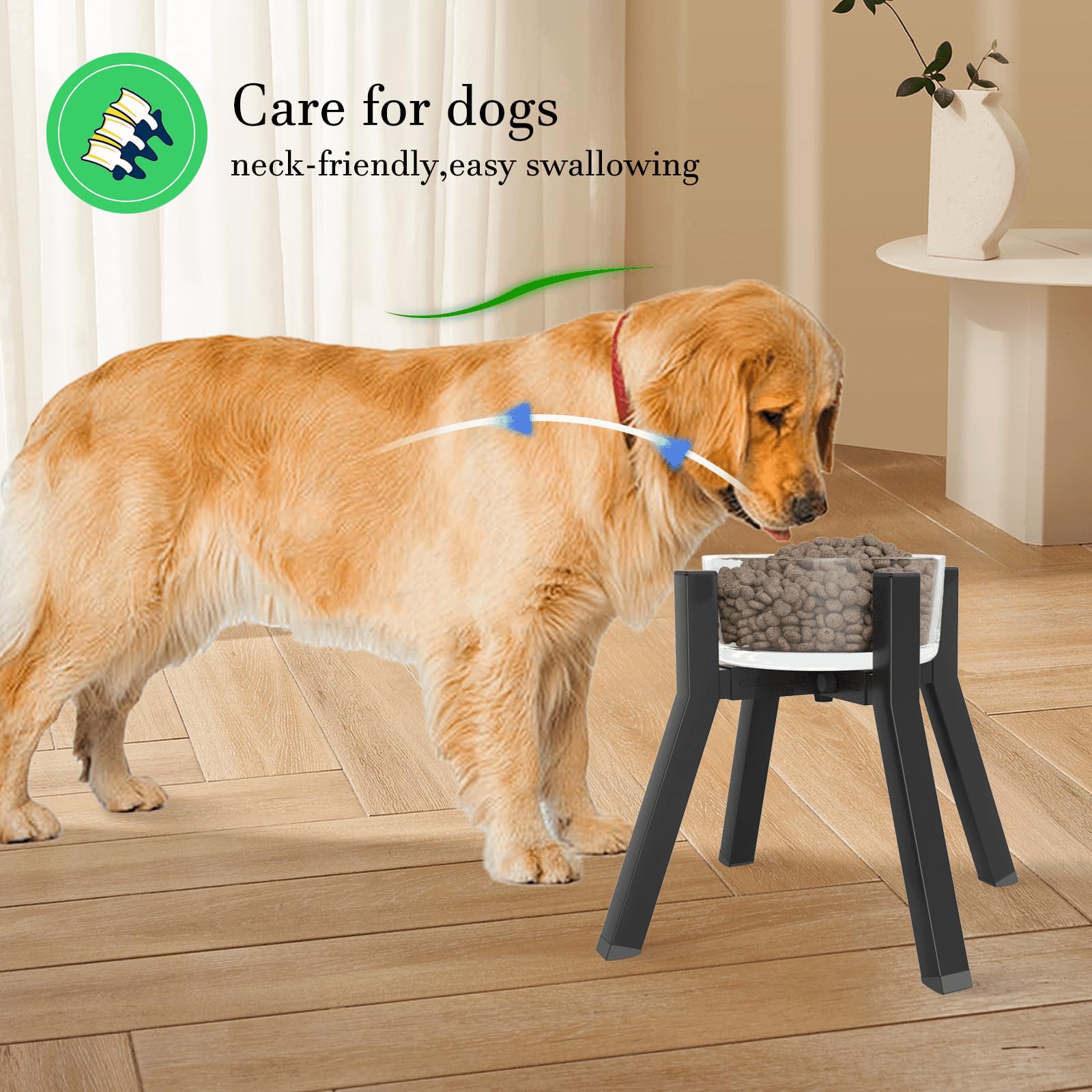 TIDANT dog bowl stand with stable feet prevents wobble during meals.