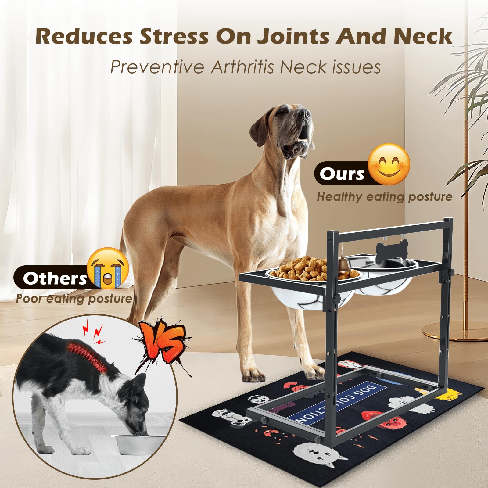 TIDANT dog feeder mat underneath to catch spills and protect floors during meals