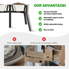 TIDANT elevated dog bowl stand collapsible and travel-friendly for on-the-go pets.