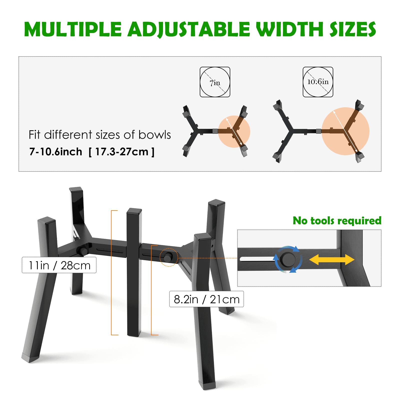 TIDANT elevated dog bowl stand with slanted feet for added stability during meals.
