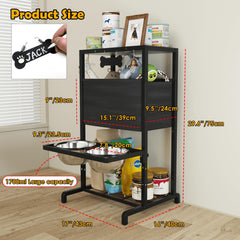 TIDANT storage basket and trays keep bowls and essentials neatly.
