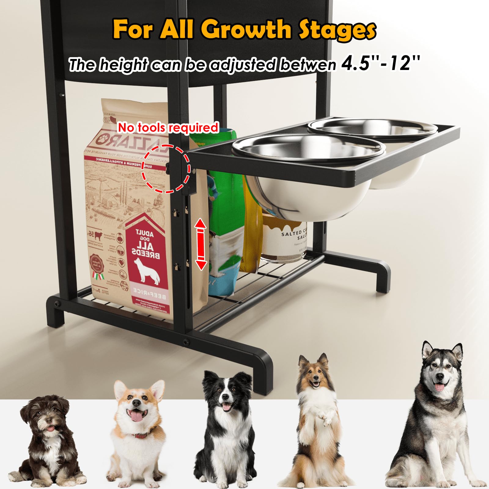 TIDANT premium metal frame delivers stability and durability during meals.