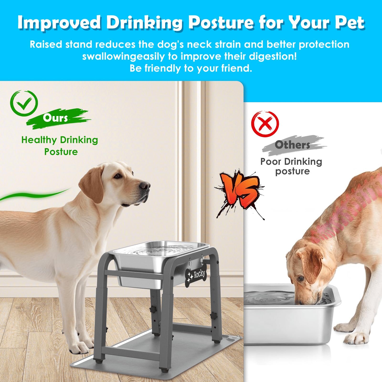 Tidant splash-proof mat keeps floors dry under the bowl.