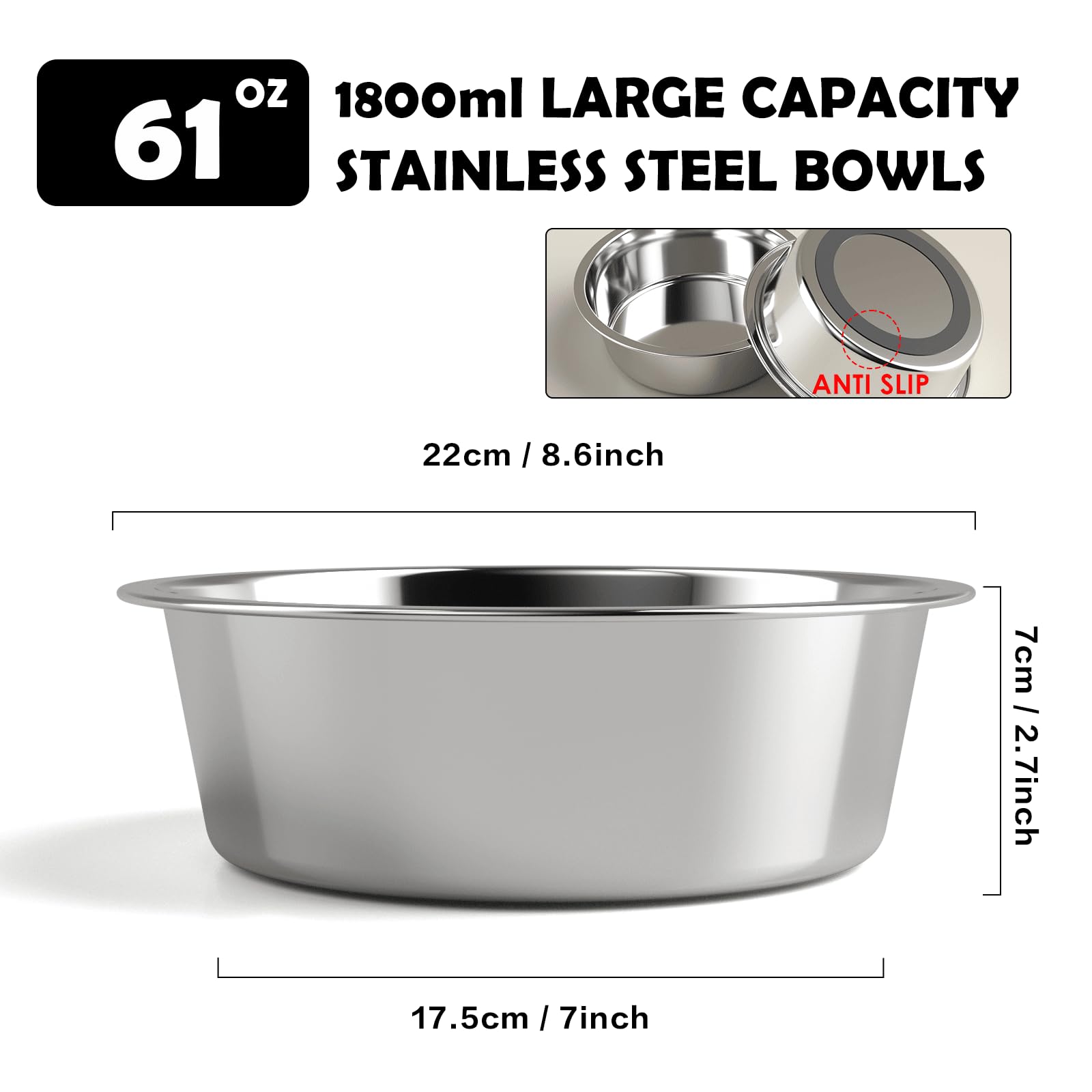 TIDANT stable angled legs prevent tipping with rubber pads for secure support.