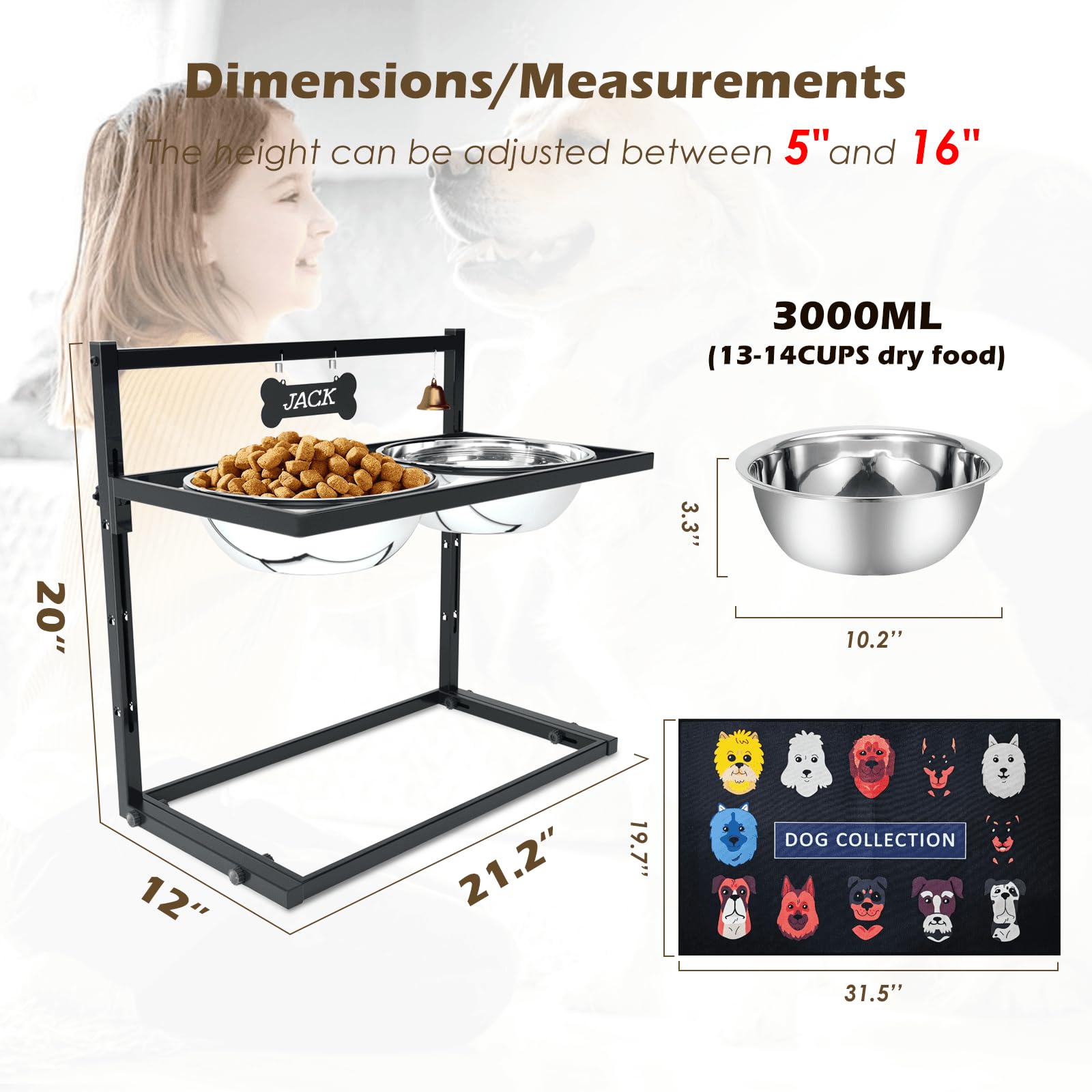 TIDANT stainless steel bowls 101 oz each for large portion meals