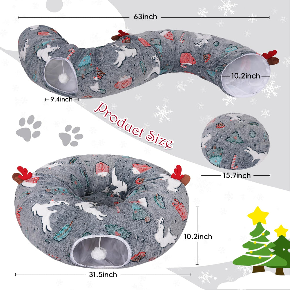 Tidjani cat-tunnel-round-bed offers cozy play and rest for indoor cats.