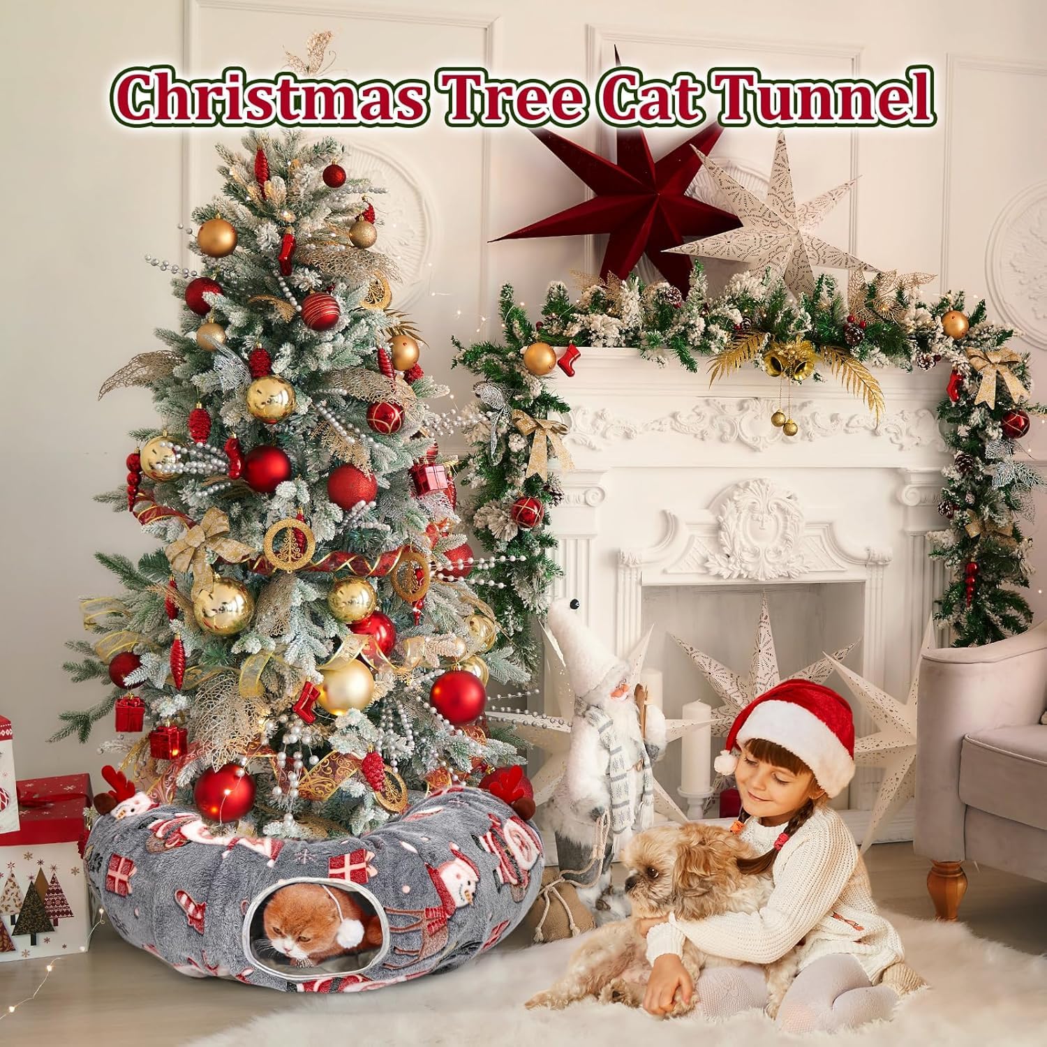 Tidjani collapsible cat tunnel stores easily for holidays and travel.