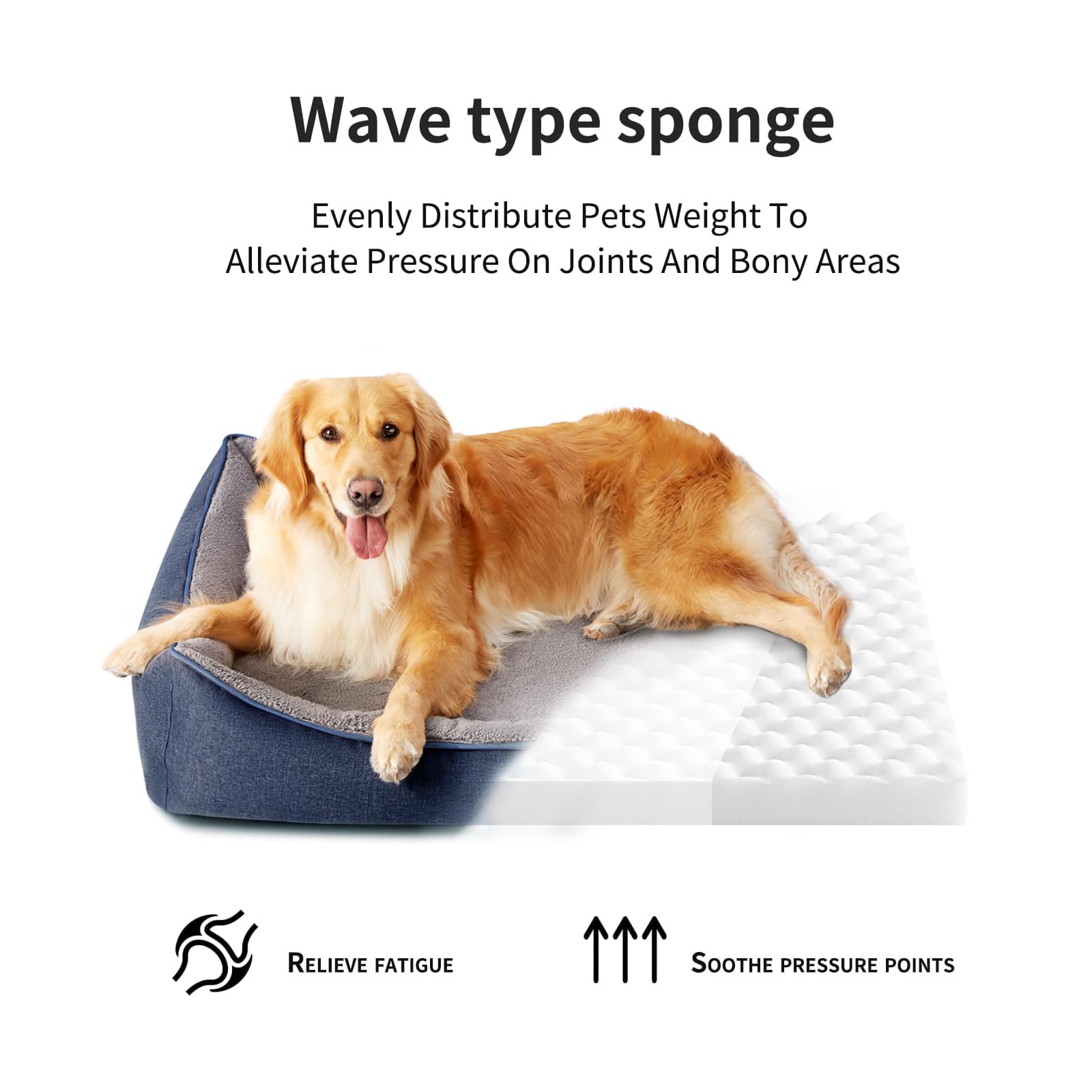 Tidore dog bed anti-slip base helps prevent slipping on slick floors.