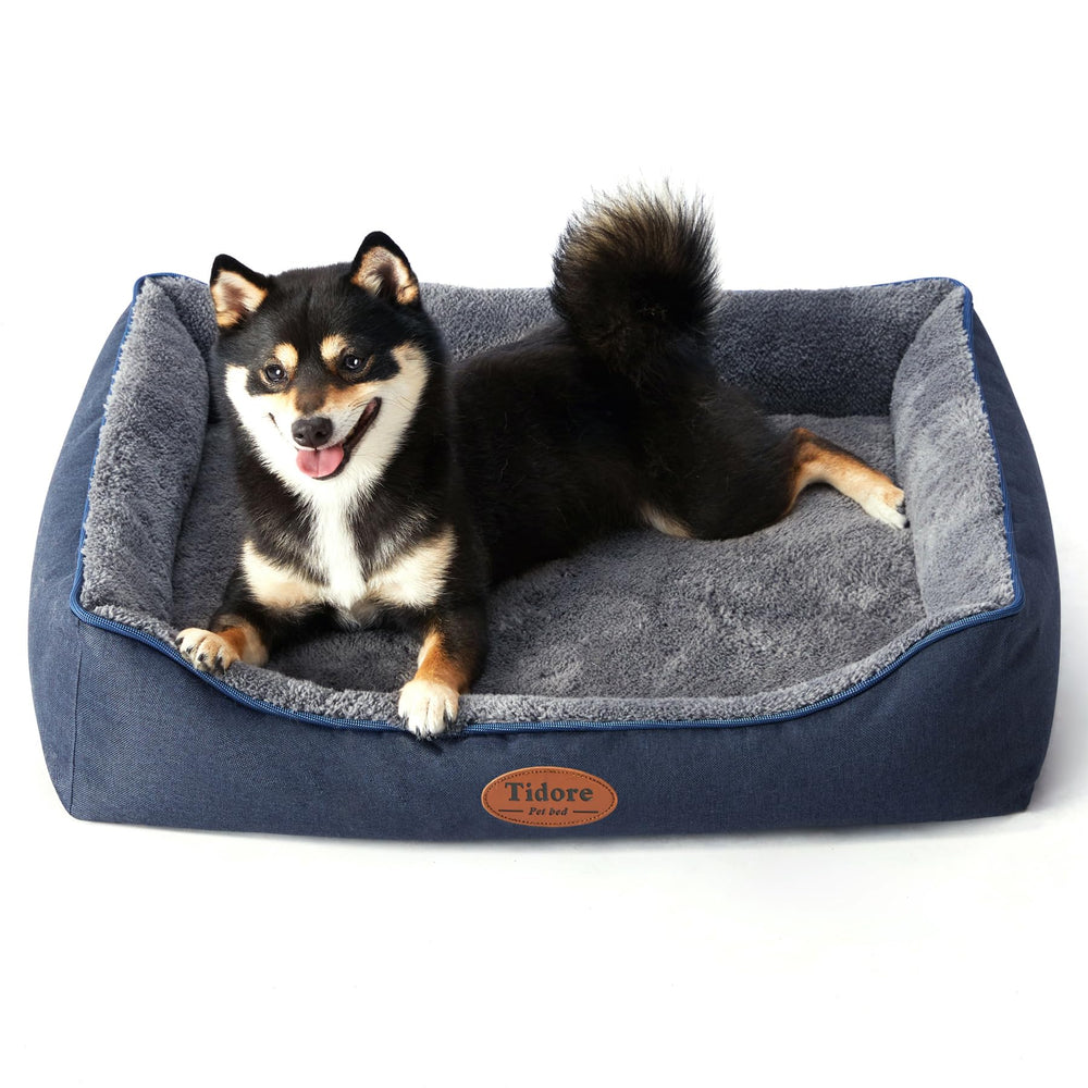Tidore orthopedic dog bed with egg-crate foam supports joints for cozy relief.