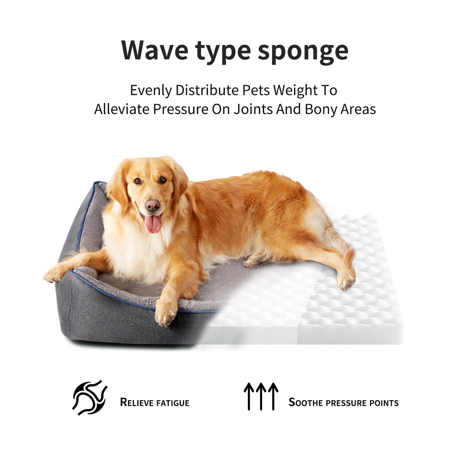 Tidore bed with anti-slip bottom keeps pets centered on slick floors.