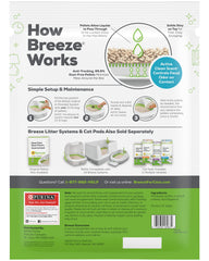 Purina Tidy Cats Breeze Litter Pellets refill bag open ready for quick box top-ups.