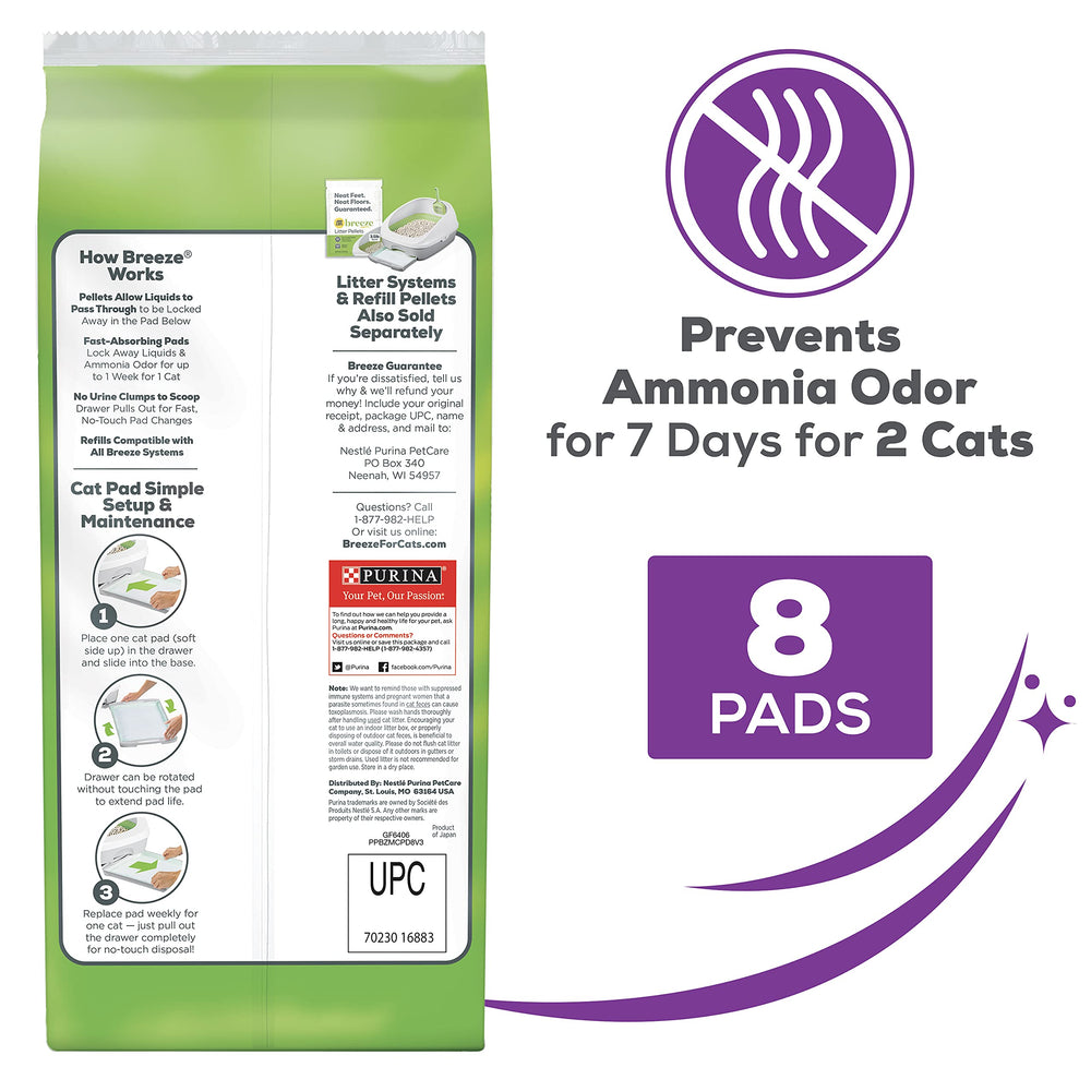 Tidy Cats Breeze pads offer ammonia odor control for a fresher home