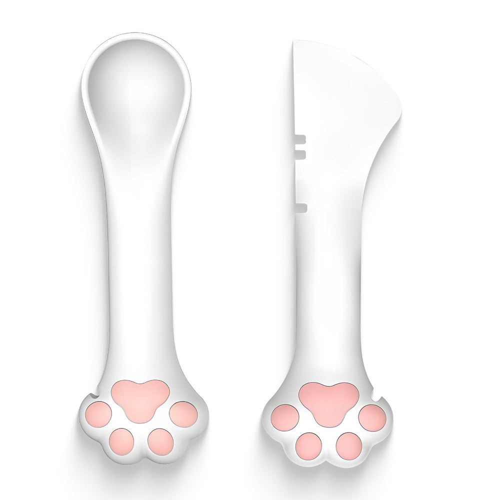 TidyNuts cat can spoon with paw pattern for easy scooping and less waste