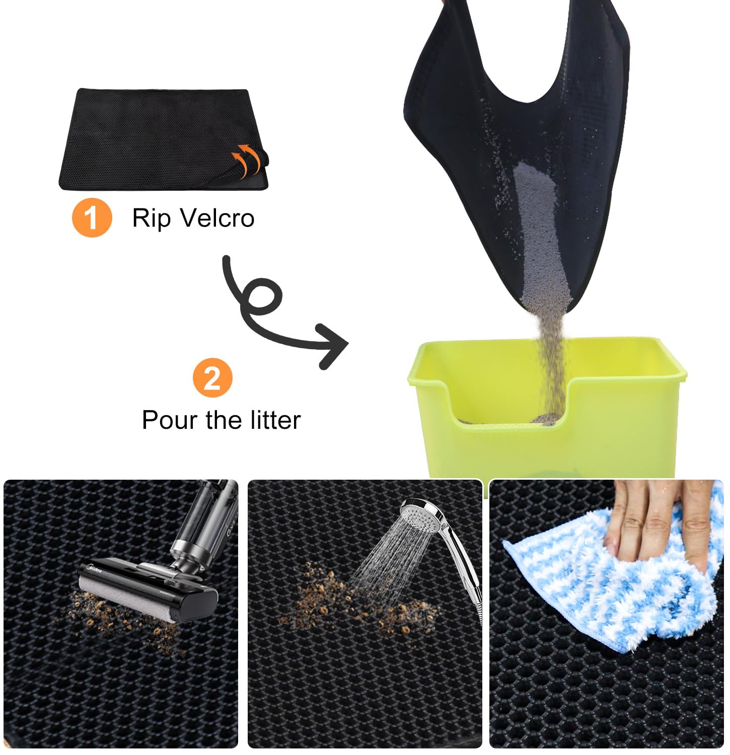 TidyNuts cat litter mat soft EVA material gentle on paws during foot traffic