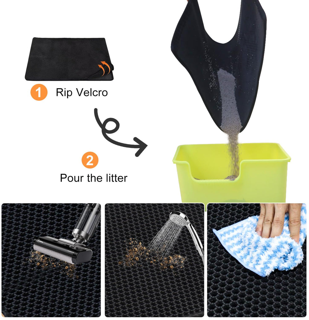 TidyNuts cat litter mat soft EVA material gentle on paws during foot traffic