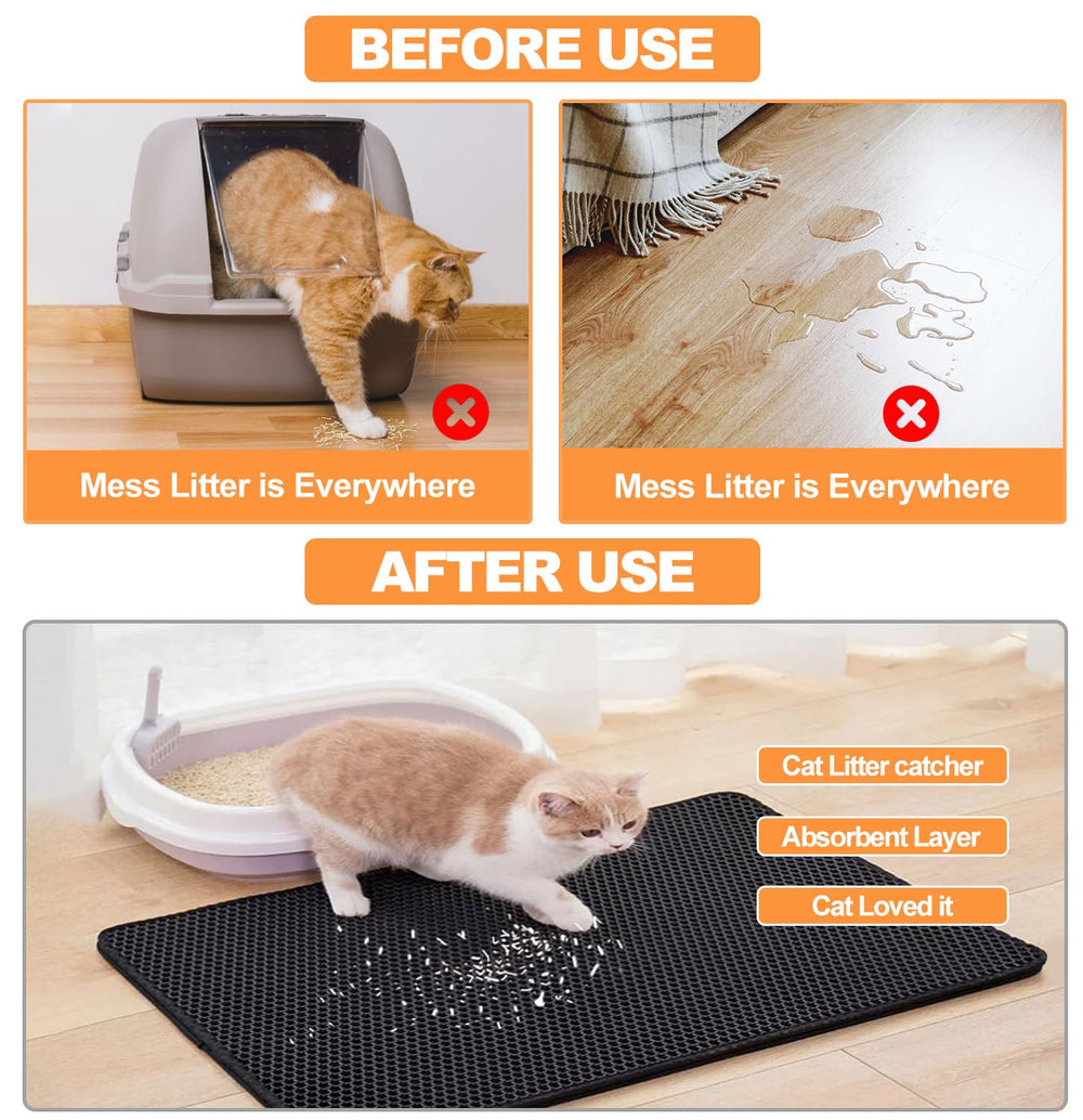 TidyNuts cat litter mat washable EVA material makes cleaning easy for busy homes